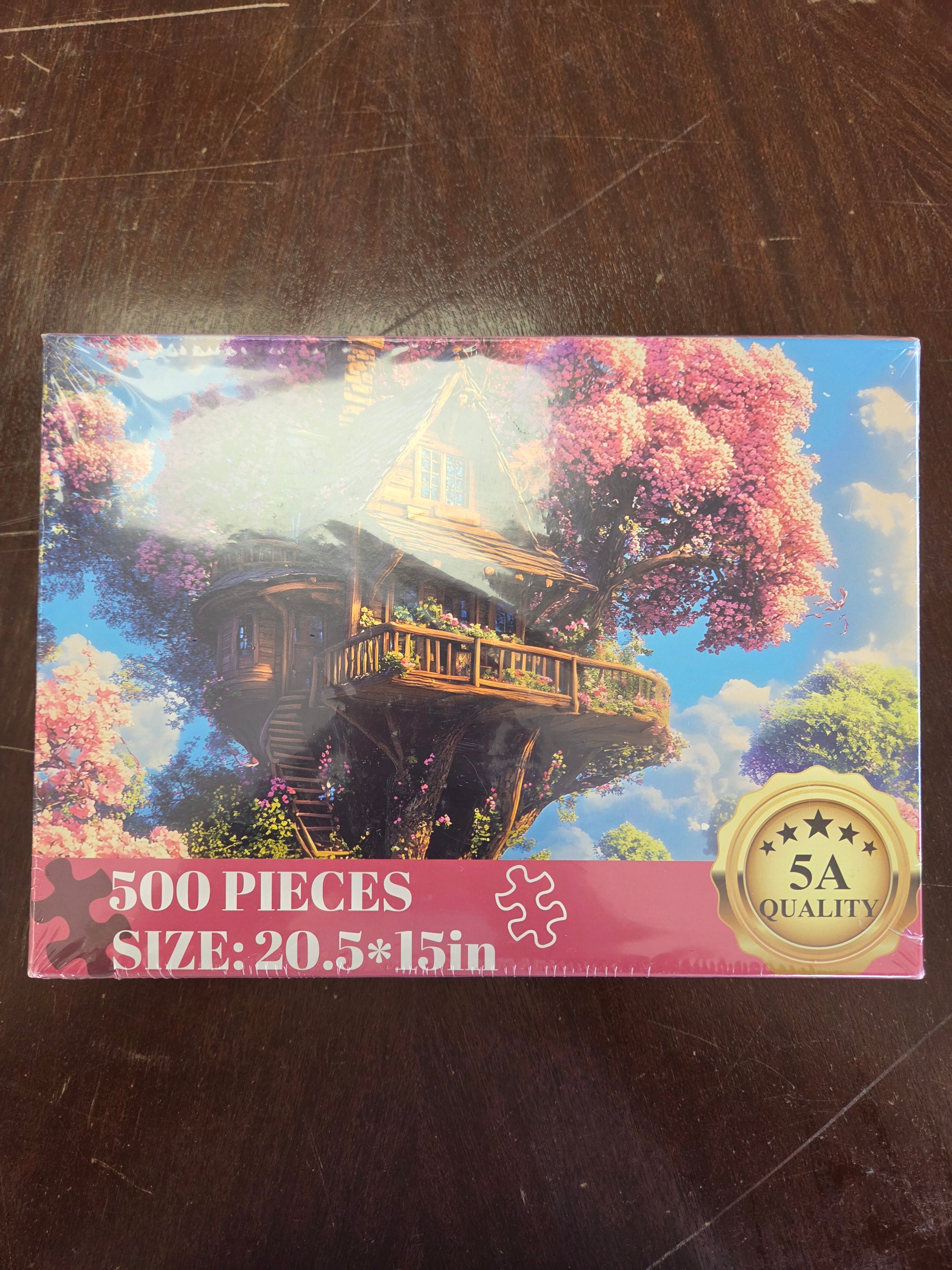 Pink Tree House 500 Piece Puzzle